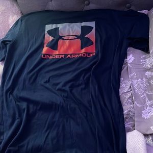 Blue red and white under armor shirt